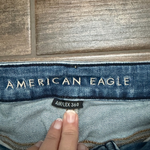 American Eagle Outfitters Airflex 360 Blue Denim 28X32 Skinny Jean Distressed - Picture 3 of 7